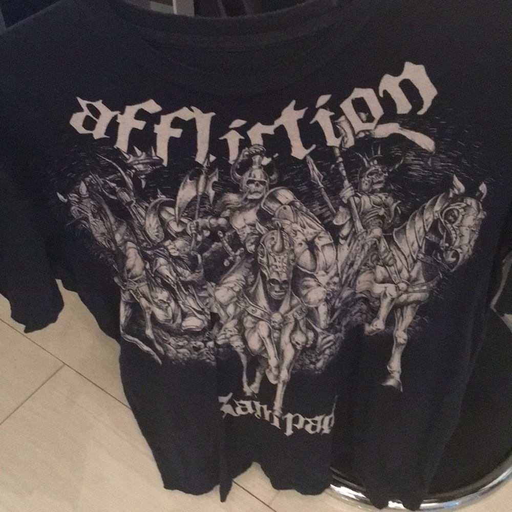 Affliction dark blue t shirt - $25 - medium